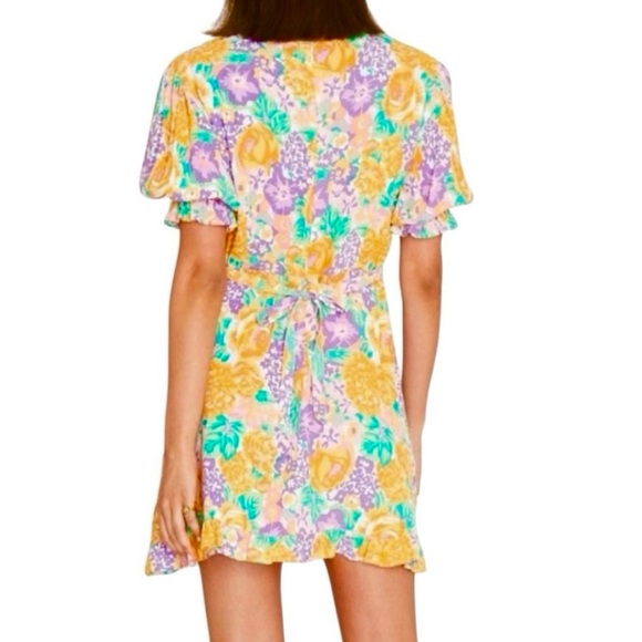 Faithfull The Brand Florence Ade Floral Print Mini Dress Size 8 - Picture 5 of 11